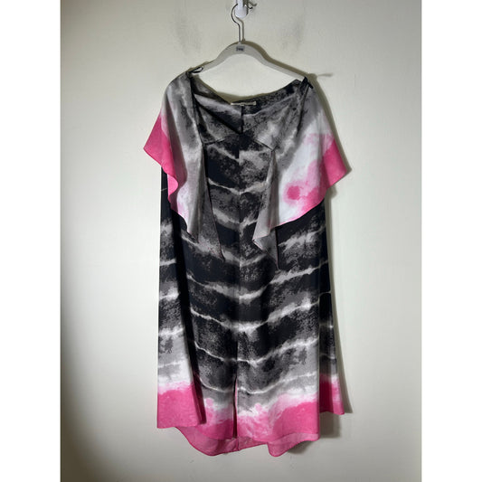 Ramona La Rue Pink Gray Silk Dress Sz S