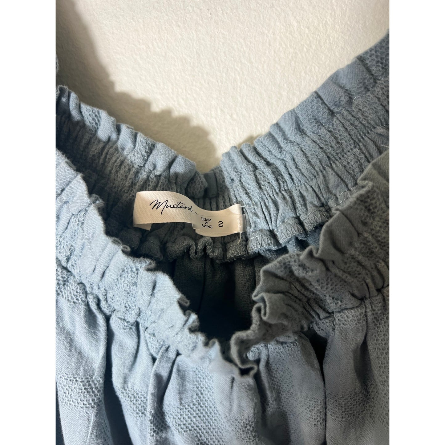Mustard Seed Blue Flutter Sleeve Tank Top Sz S
