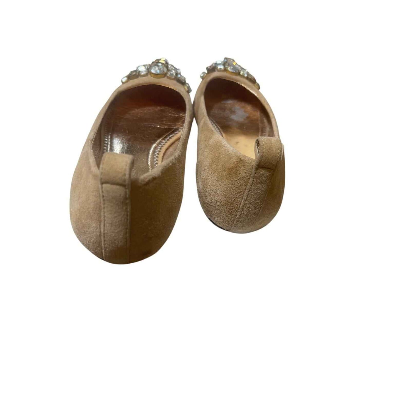 Sanchita Tan Suede Jeweled Flats Sz 39.5 (9)