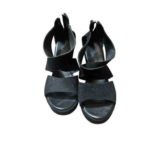 Cordani Black Velvet Platform Wedge Sandals Sz39