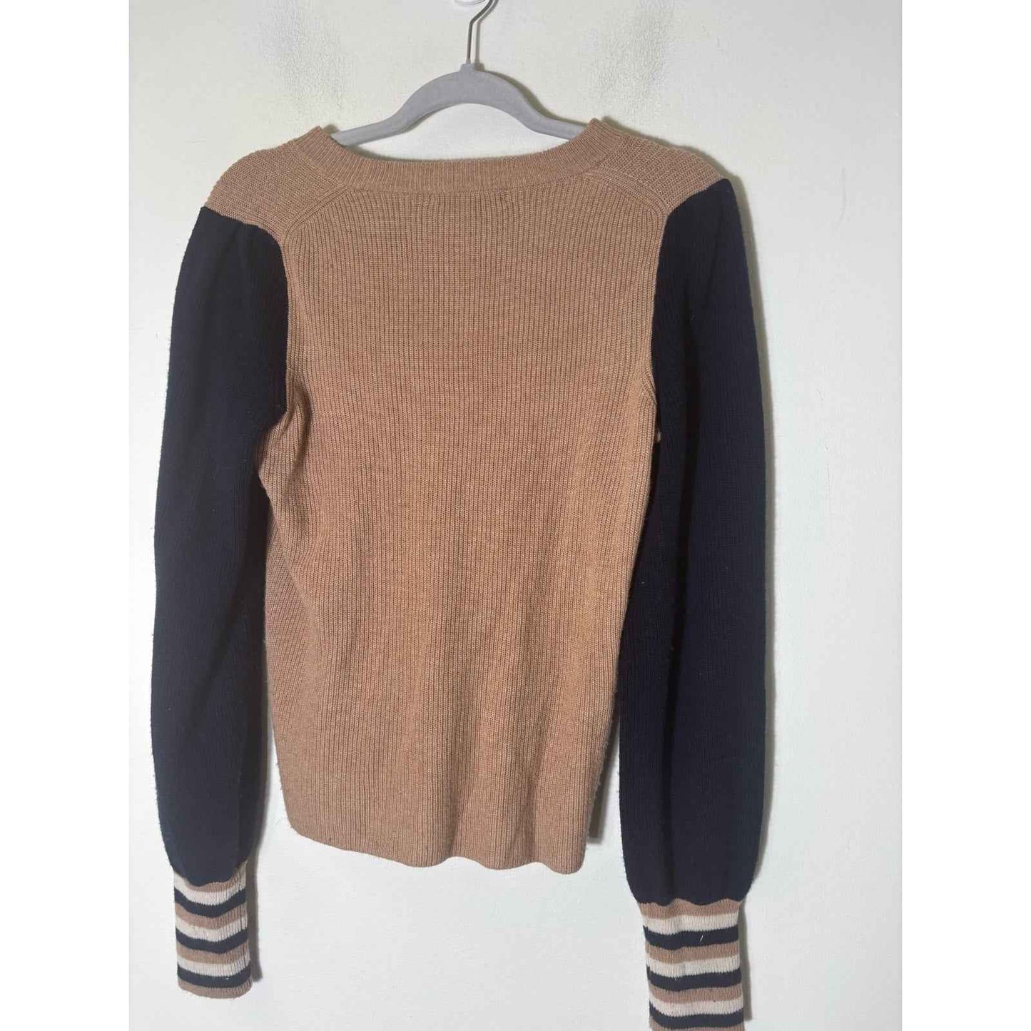 Madewell Camel and Black Long Sleeve Knit Sweater Sz S