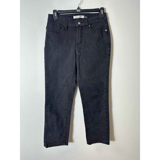 Women's Christopher Blue Black Straight-Leg cropped jeans Sz 2