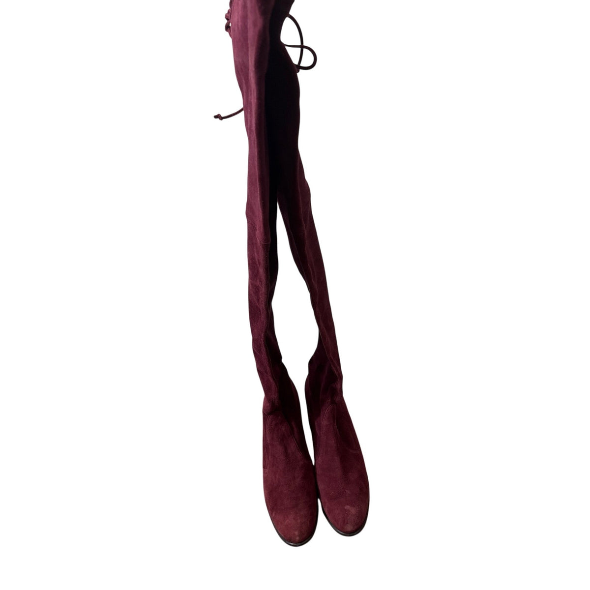 Stuart WEitzman Deep Crimson Suede Pull On Boot Sz 10