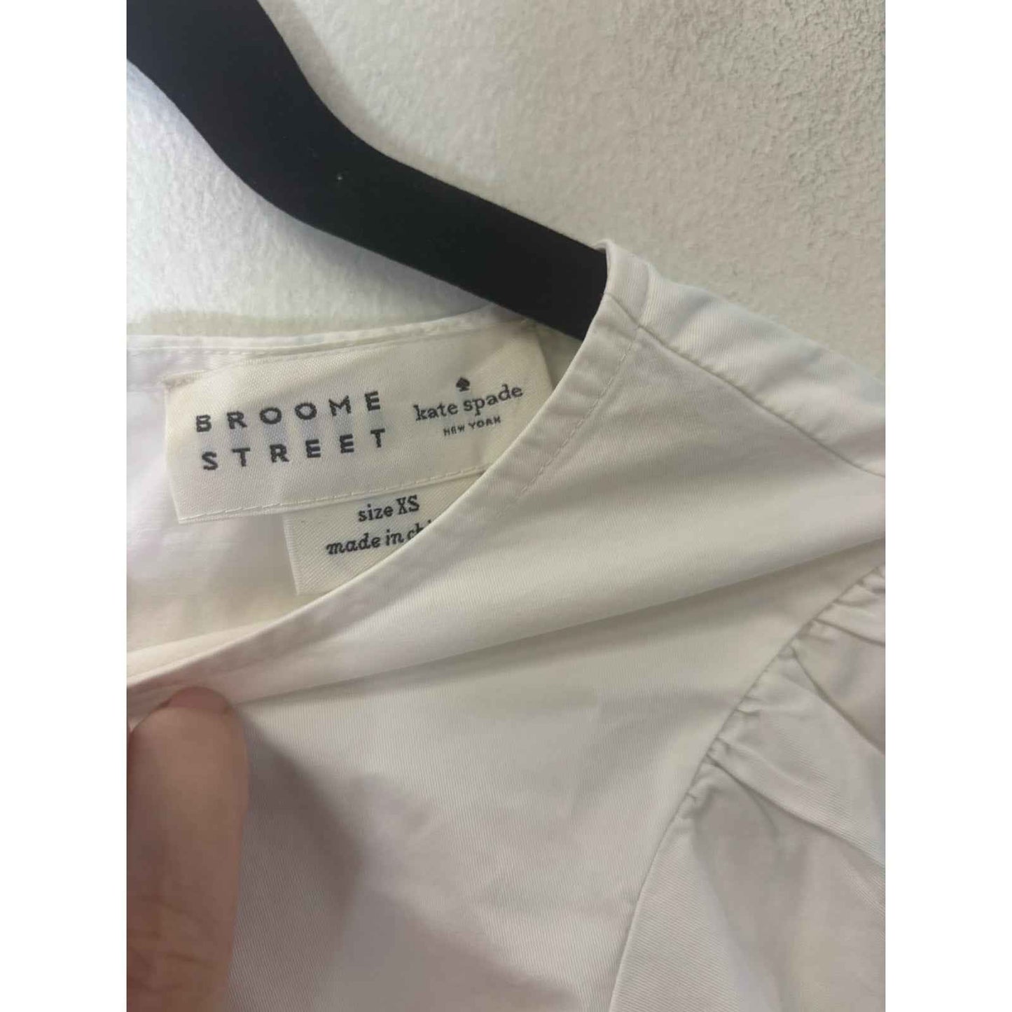 Broome Street Kate Spade White Cotton Blouse with Bell Sleeves Sz XS