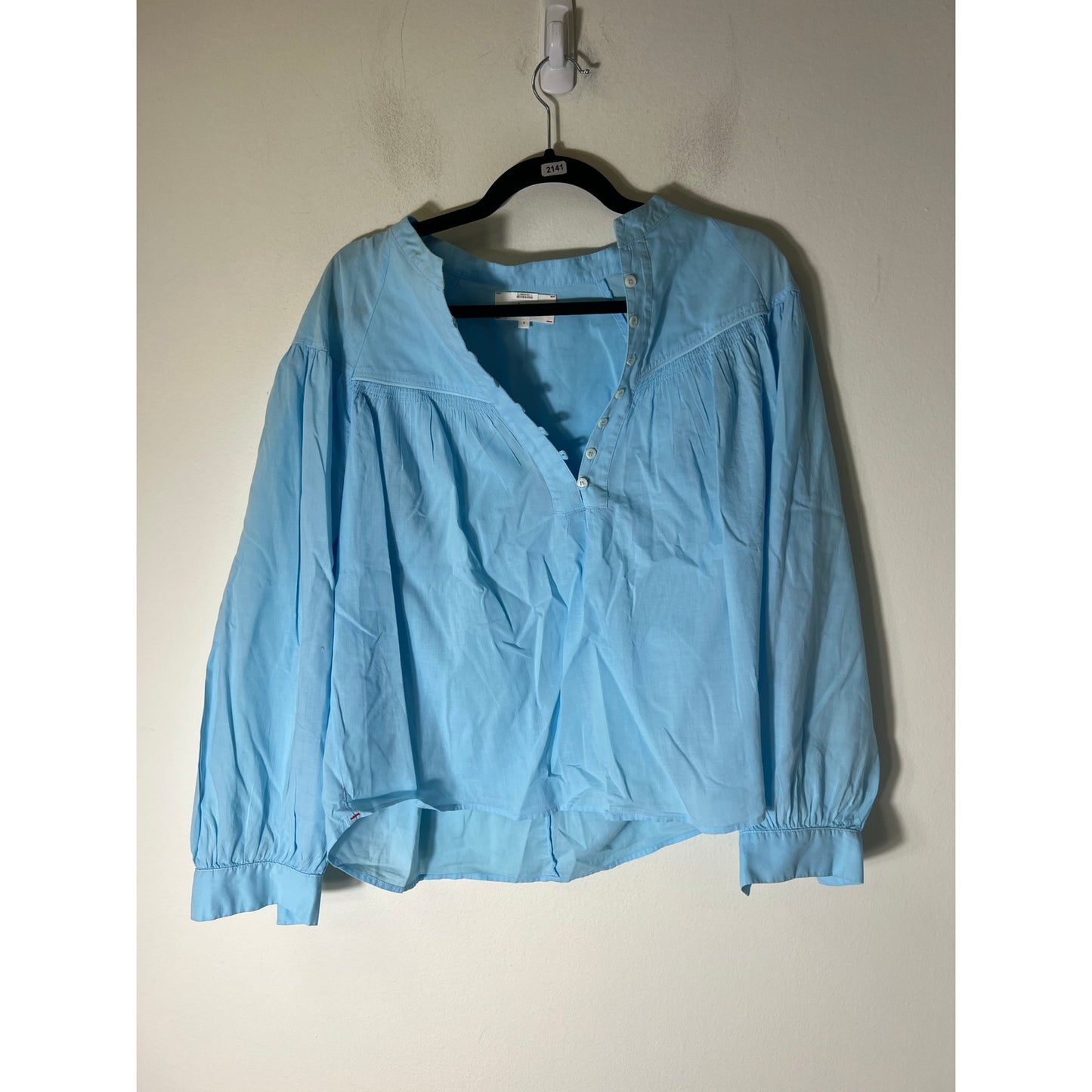Xirena Pale Blue Cotton Long Sleeve Shirt Sz S