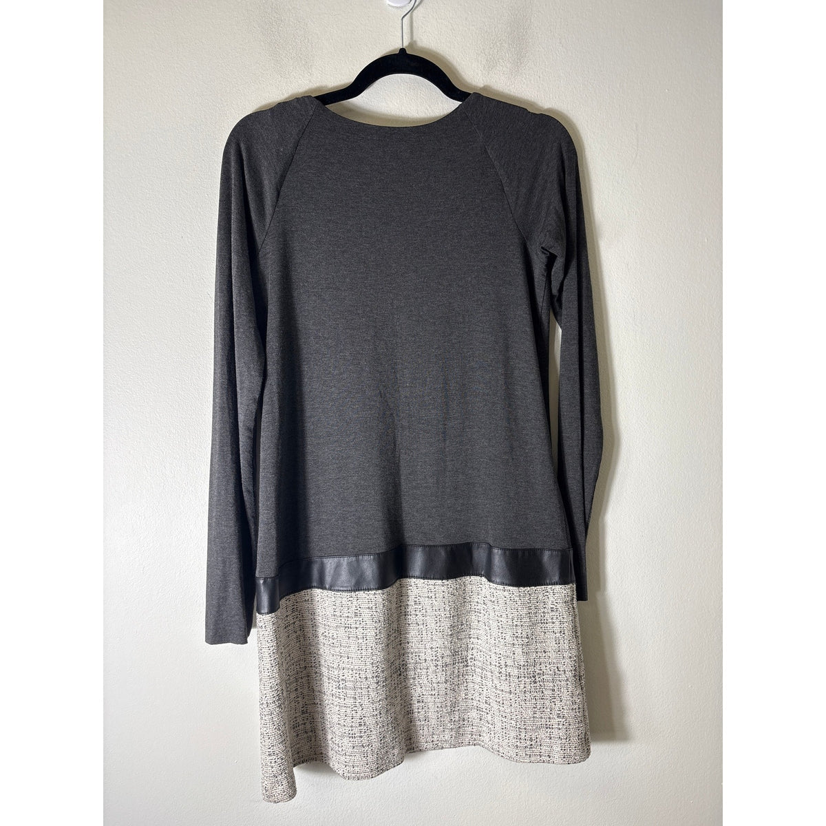 Bailey/44 Gray Mixed Media Drop Waist Dress Sz S