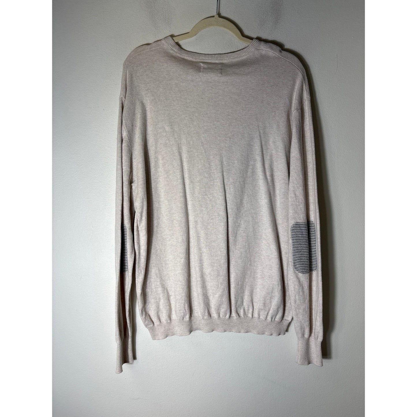 Men's Link Soul Off White Long Sleeve Knit Sweater Sz L
