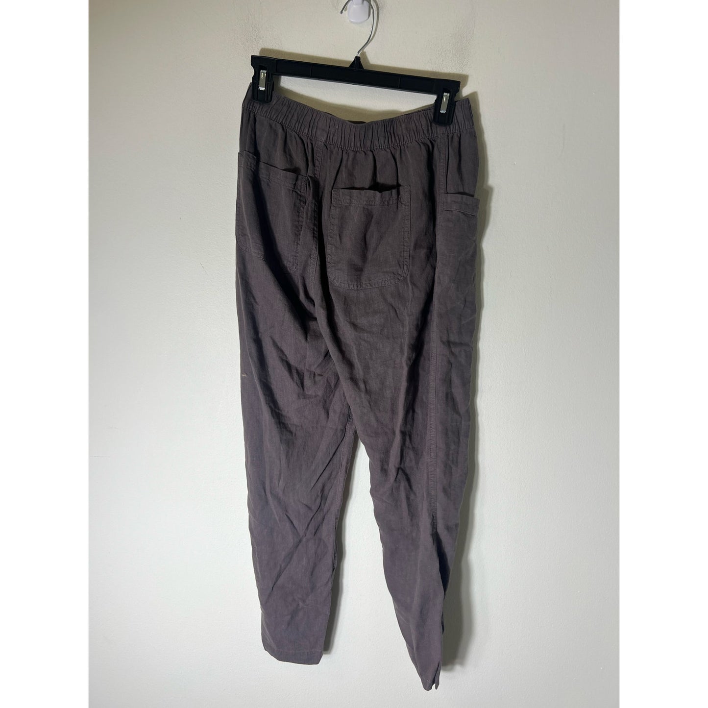 Cynthia Rowley Gray Linen Elastic Waist Loose Fit Pants SZ S