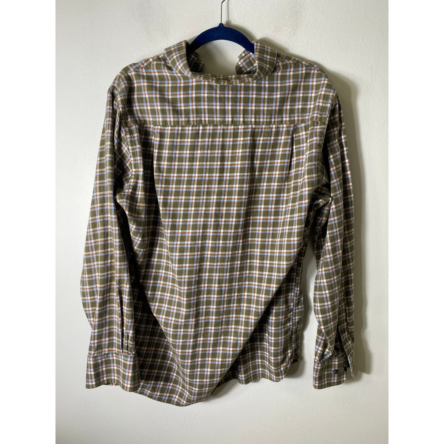 Men's Fish Hippie Green Long Sleeve Button Down Shirt Sz L