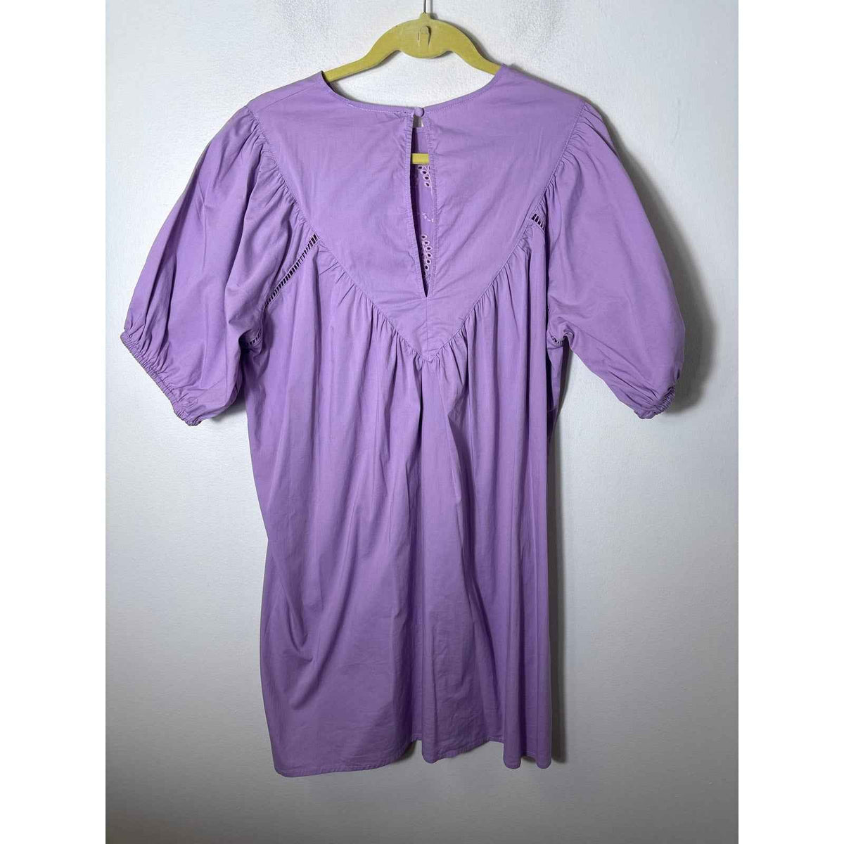 Strut and Bolt Lavender Half Puff Sleeve Cotton Knee Length Dress Sz M