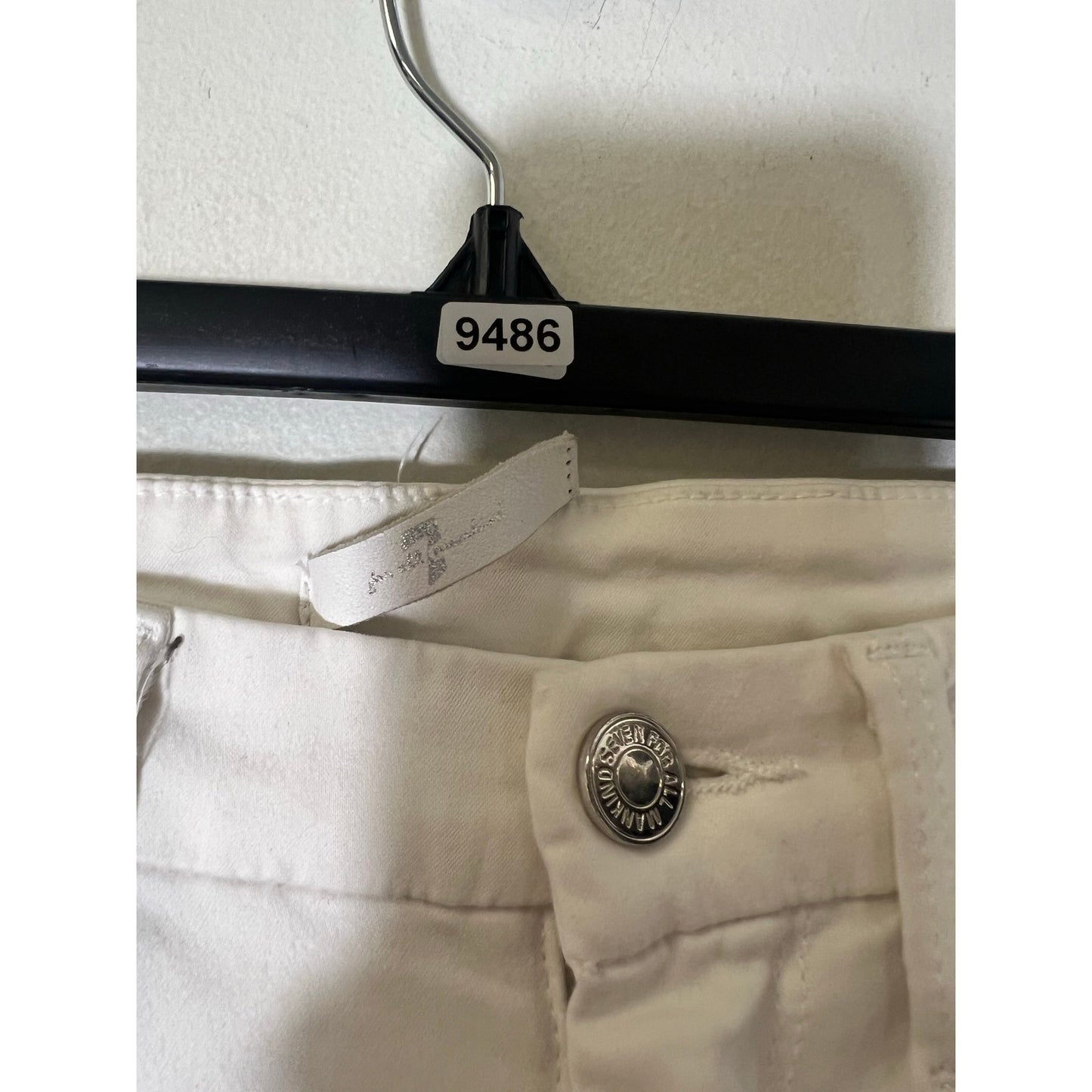 7 for All Mankind White Cotton Blend Skinny Jeans Sz 24