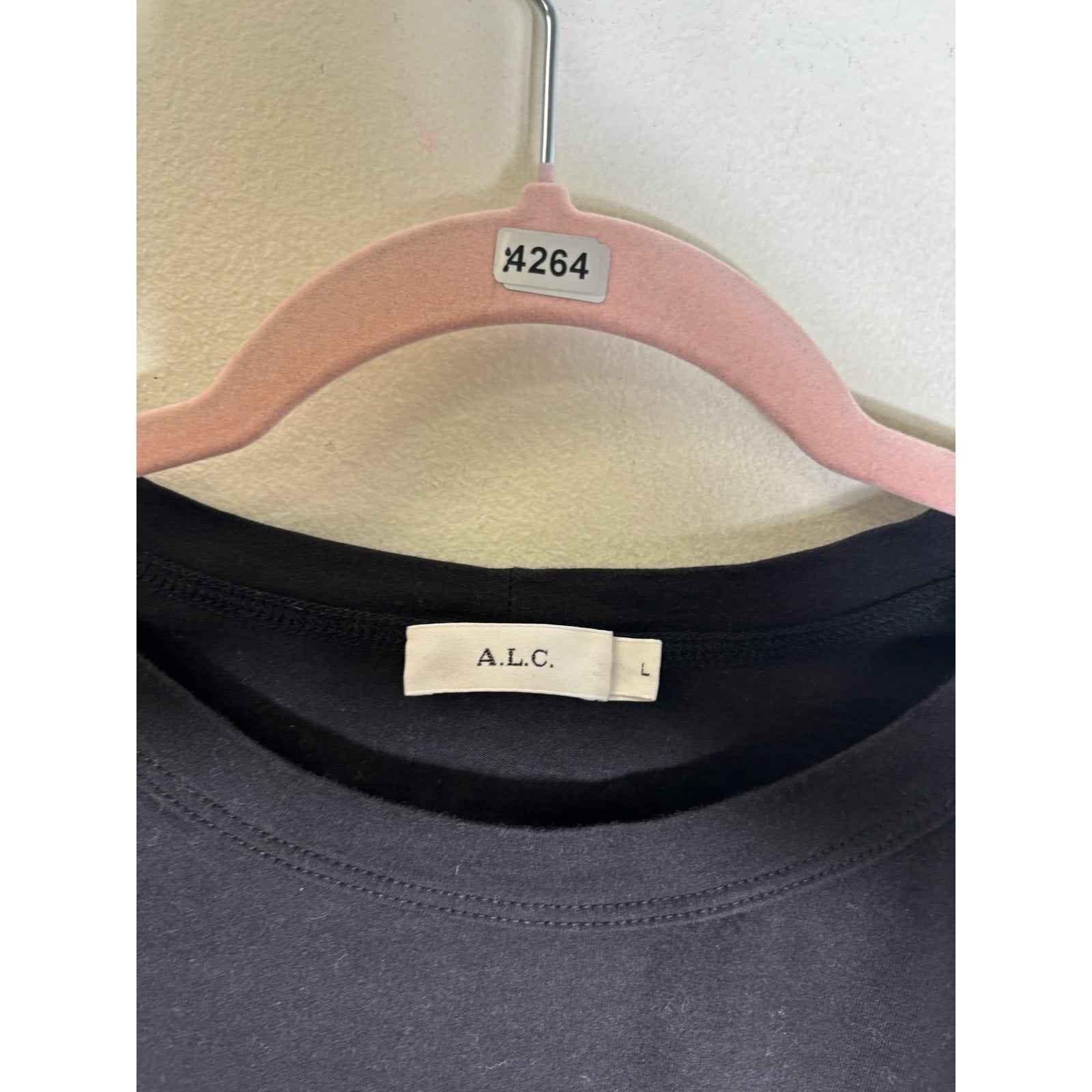 A.L.C. Black Cotton Long Sleeve Smocked Cuff Sz L