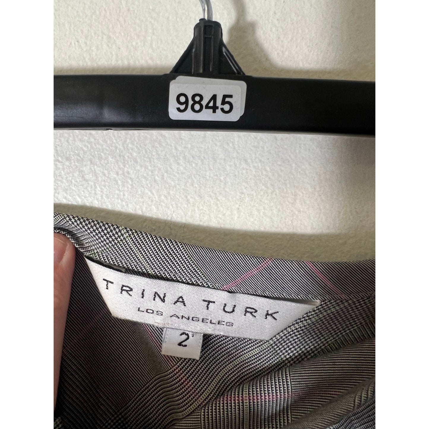 Trina Turk Mini Pleat Black and White Plaid Skirt Sz 2