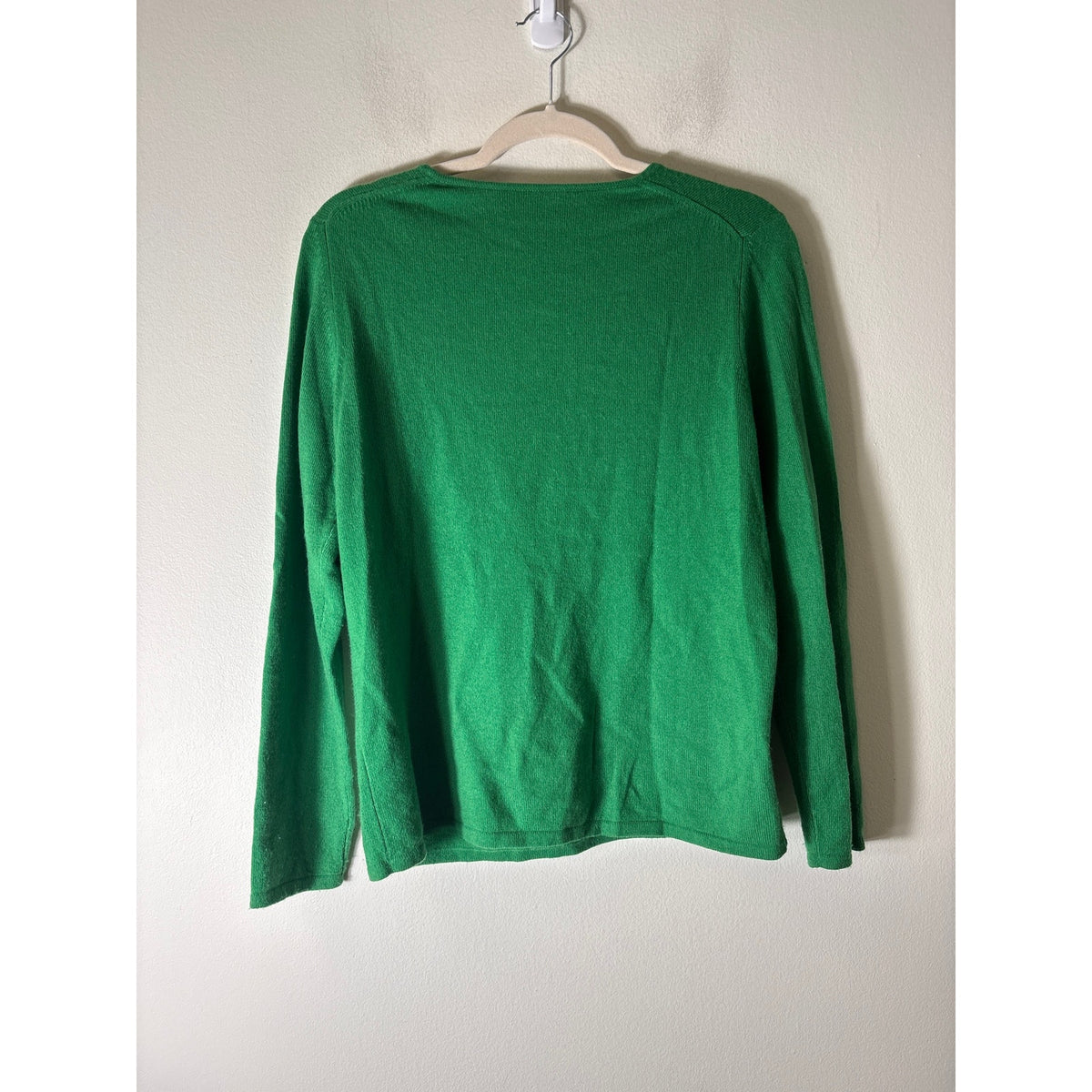 Belfor Bright Green Long Sleeve Cashmere Sweater Sz XL