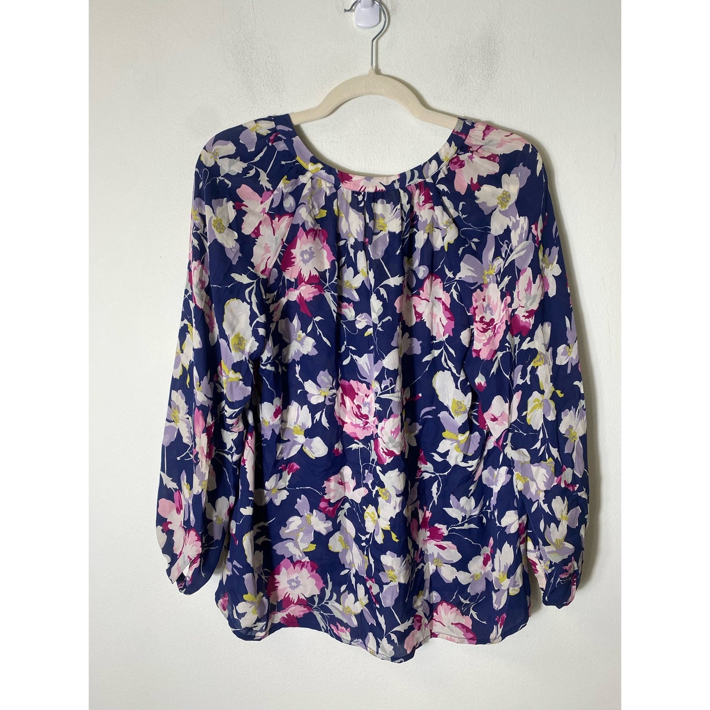 Joie Blue Long Sleeve V-Neck Silk Tunic Sz S