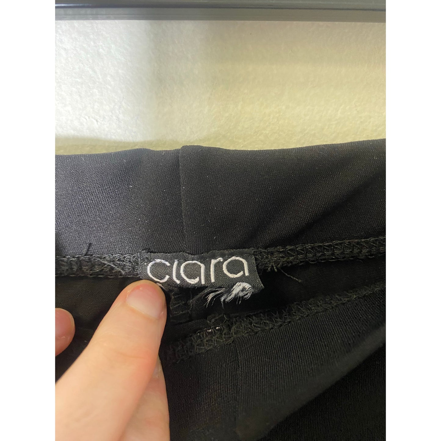 Clara Black Pull On Slacks with Slits at front ankles Fits a sz M