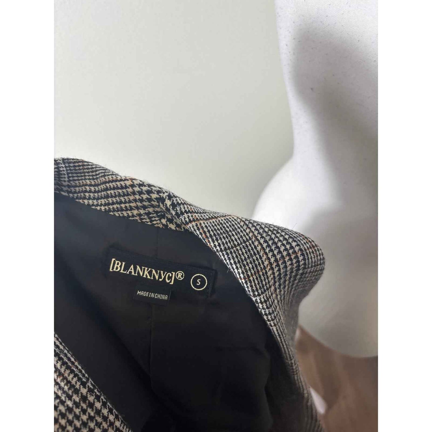 Blank NYC Houndstooth Black and White Jacket Sz S