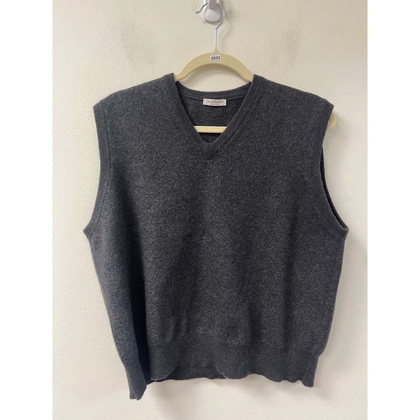 Gran Sasso Grey 100% Wool Sweater Tank Sz 58