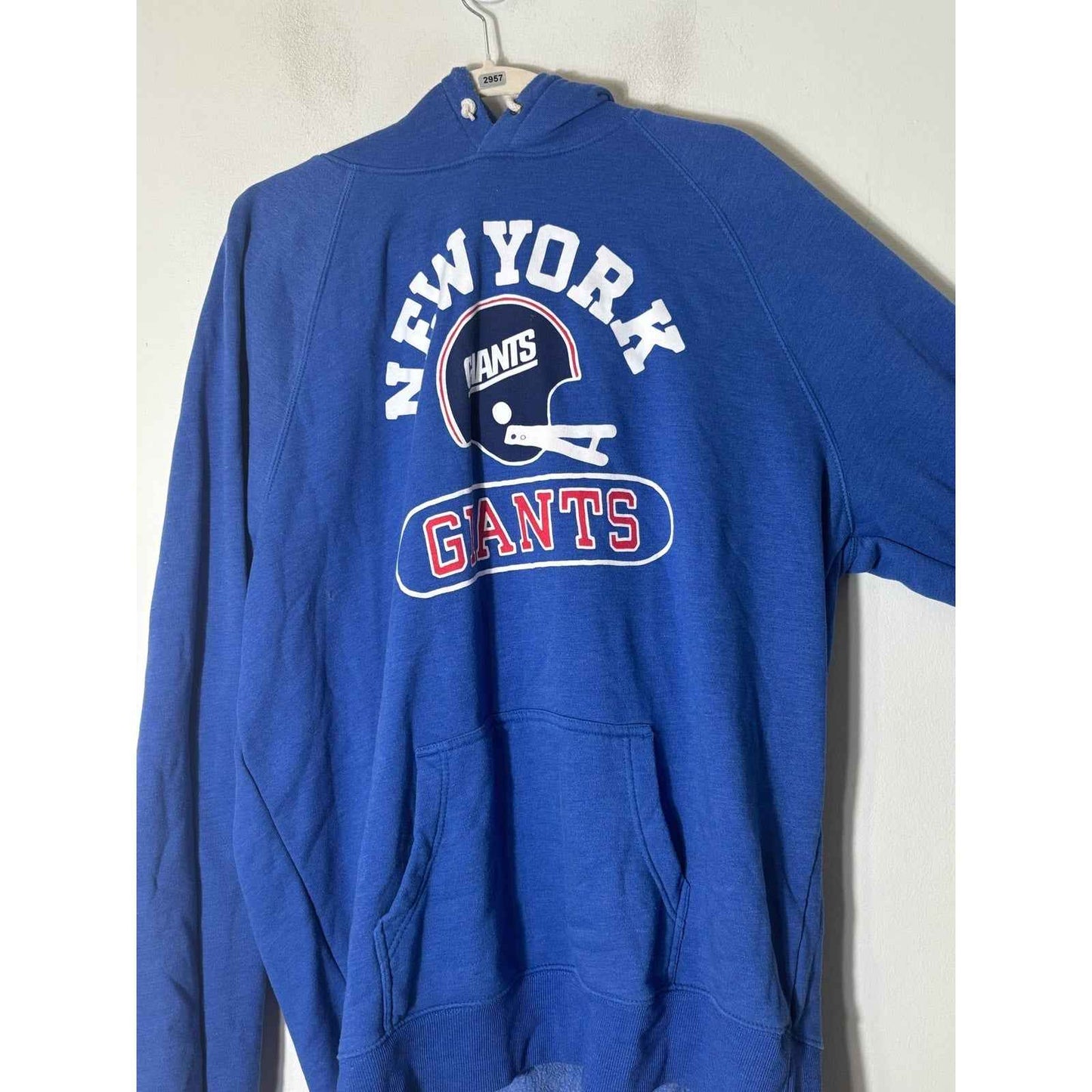 Men's Homage Brand Blue Long Sleeve Hoodie Sweatshirt New York Giants Sz XXL