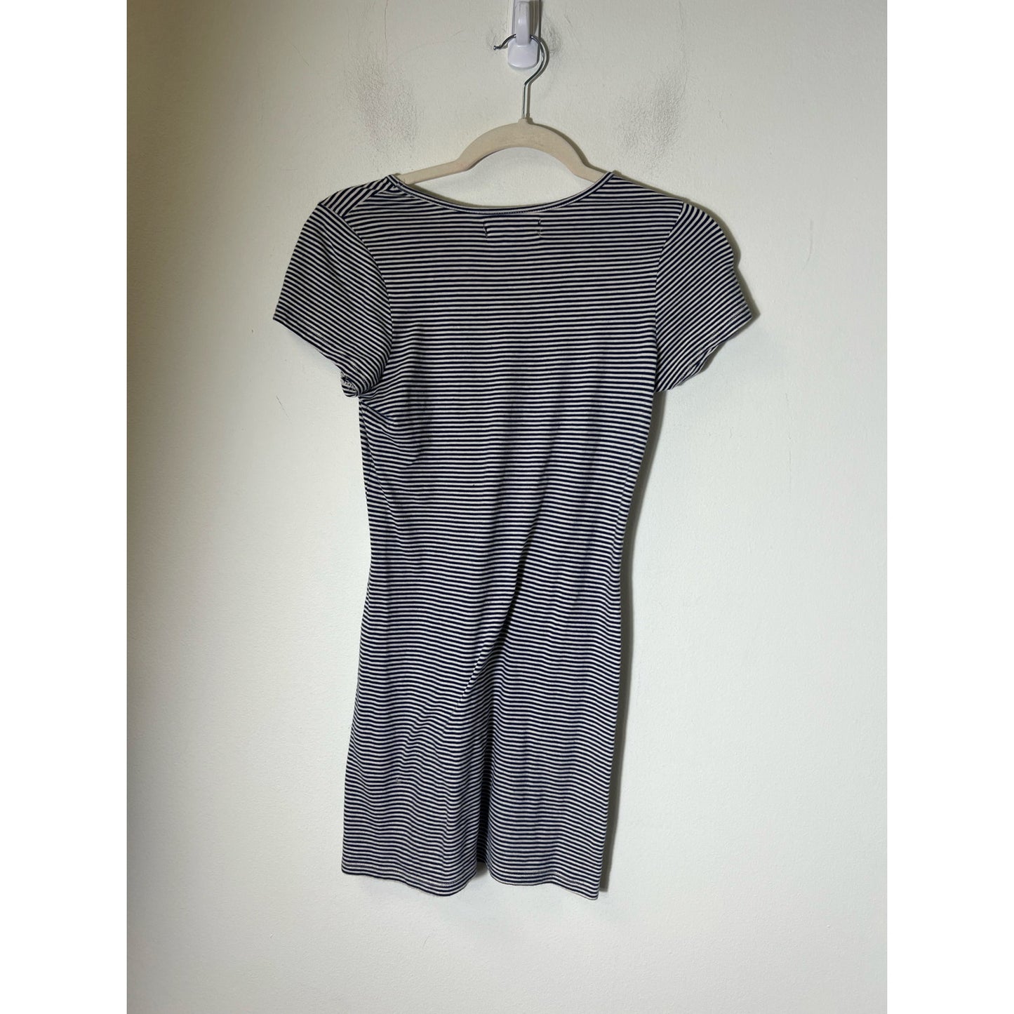 By Corpus Navy White Stripe Short Sleeve T shirt Dress Sz SP
