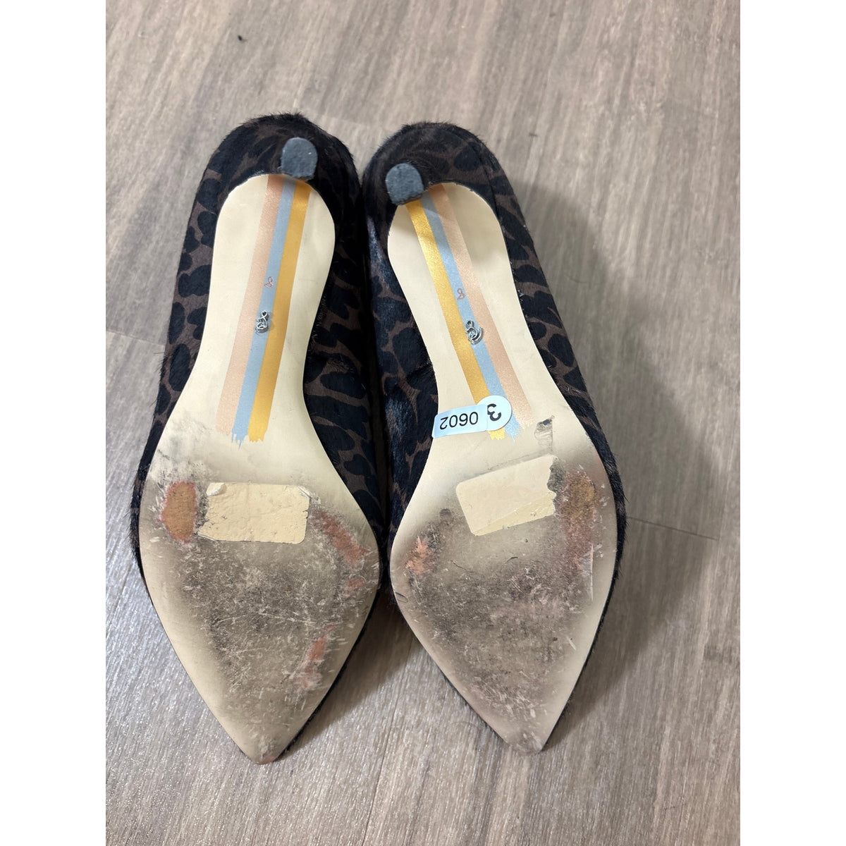 Sam Edelman Black and Brown Leapard Print Calf Hair Pumps Sz 8