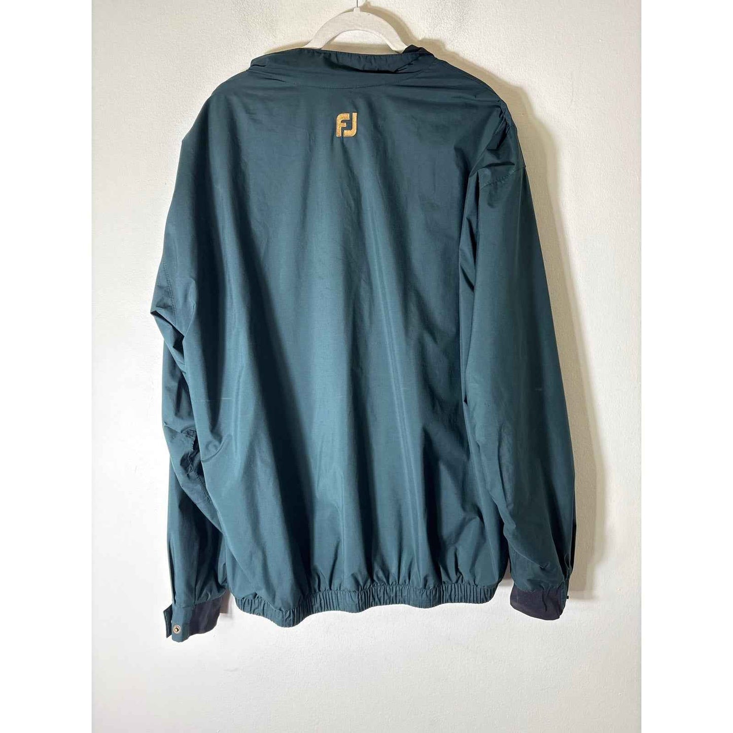 Mens Dryjoys Dark Green Long Sleeve Zip Front Rain Jacket Sz L