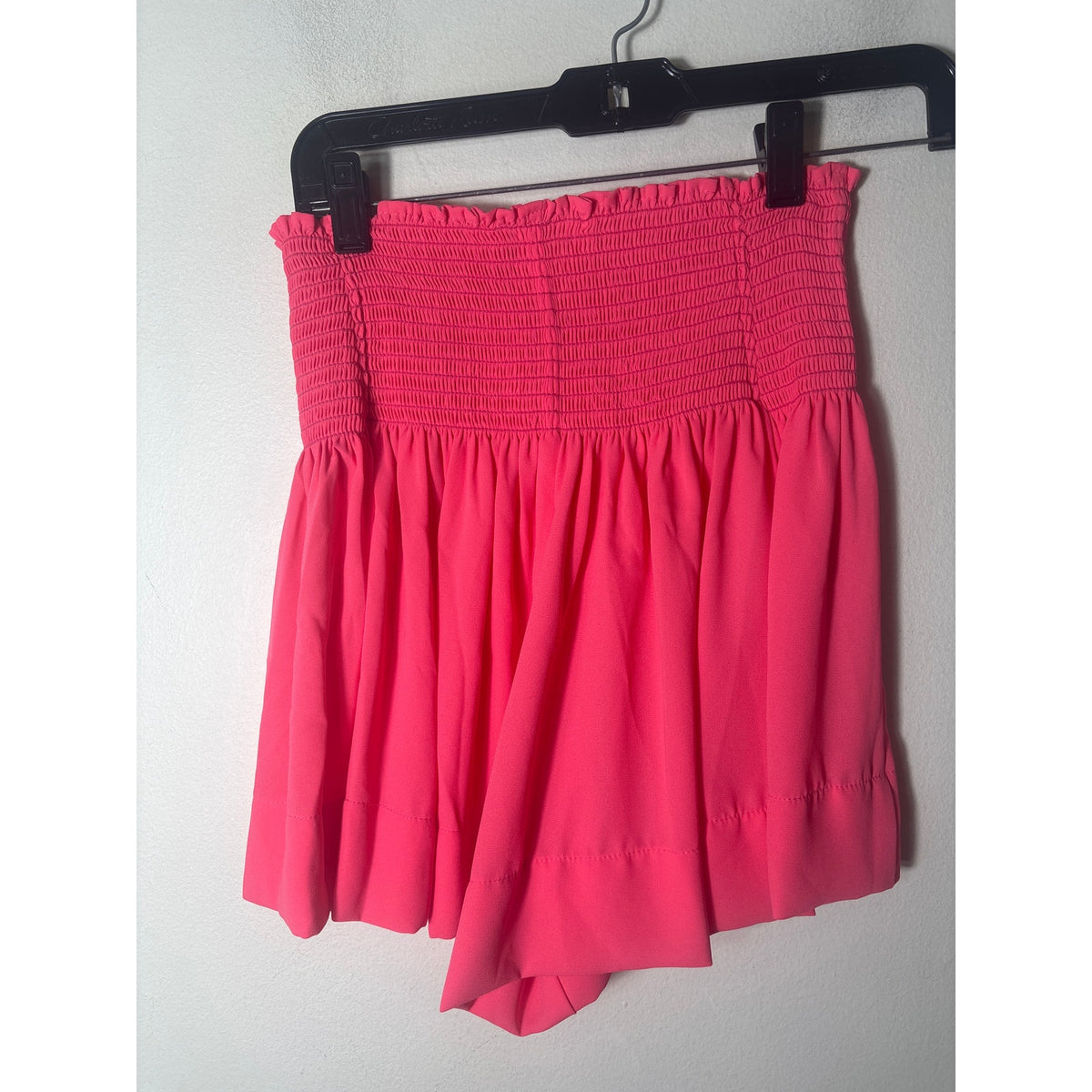Koch Salmon Pink Smocked Waist Flowy Mini Skirt Sz XS