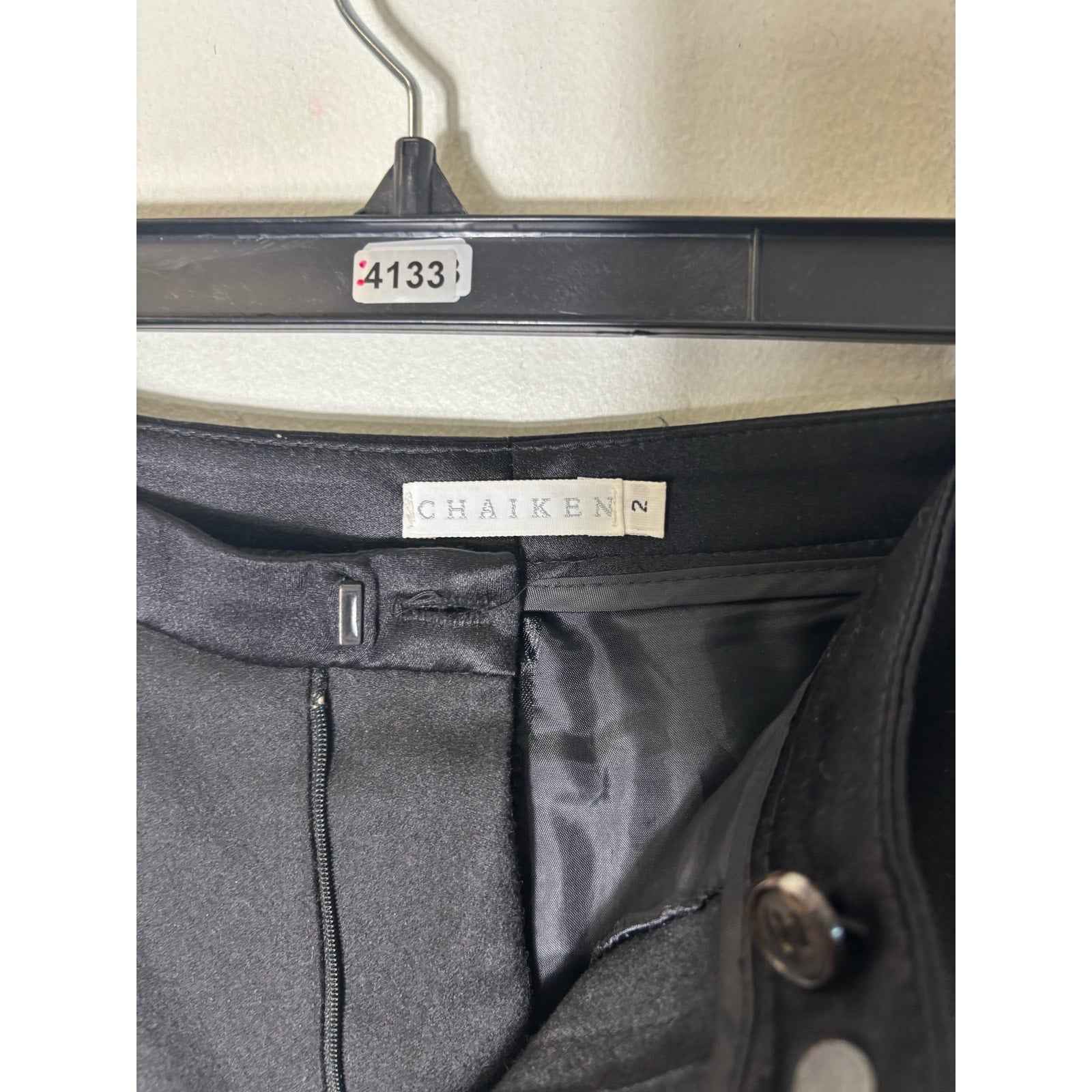 Chaiken Black Wool Slacks Sz 2