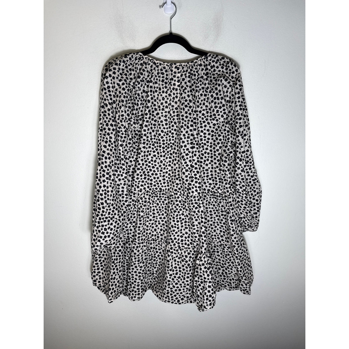 H&M Black and White Floral Tiered Mini Sz M