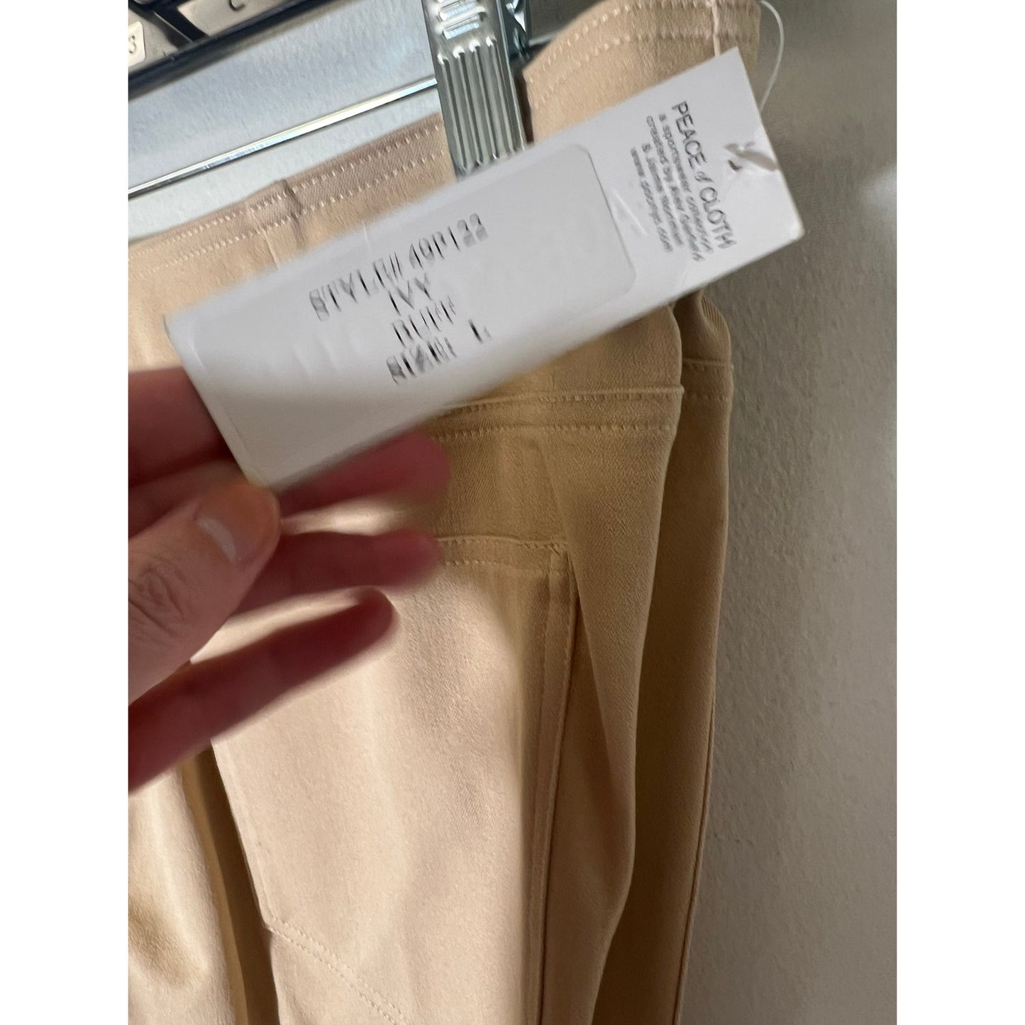 Peace of Cloth Ivy Buff Pants. Size Large