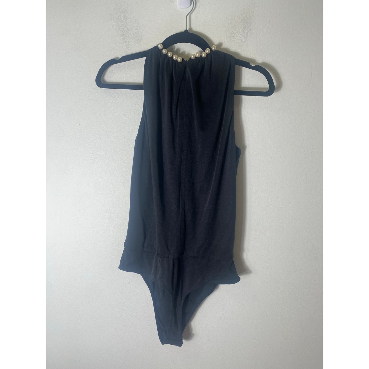 Vie by Victoria Royal Black Silk Sleeveless Body Suit Sz 6