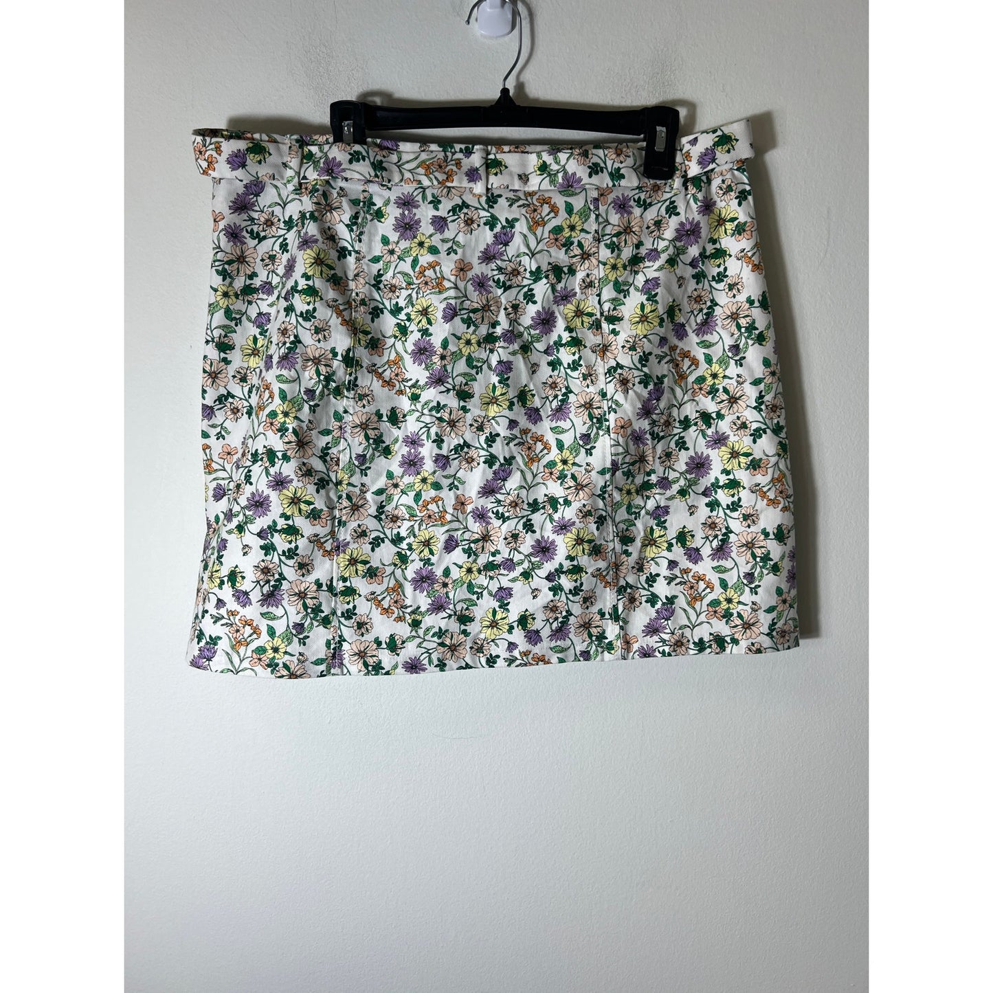 NWT Womens Loft Multicolor Flower Pattern Bodycon Mini Skirt Sz 14
