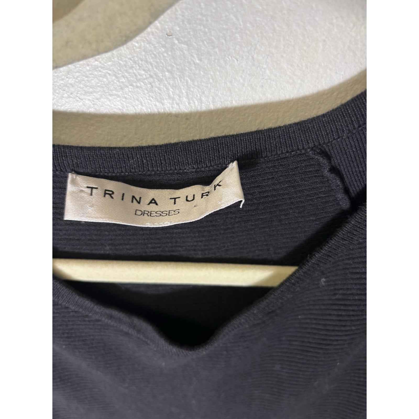 Trina Turk Black Ribbed Sweater Dress Sz fits like a M