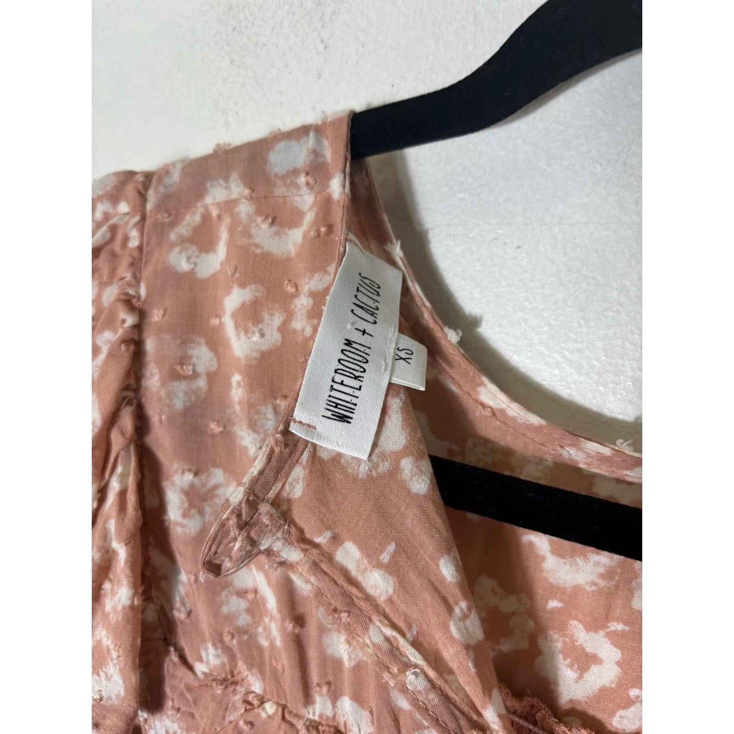 Whiteroom + Cactus Blush Pink Long Sleeve Smocked Top Sz XS