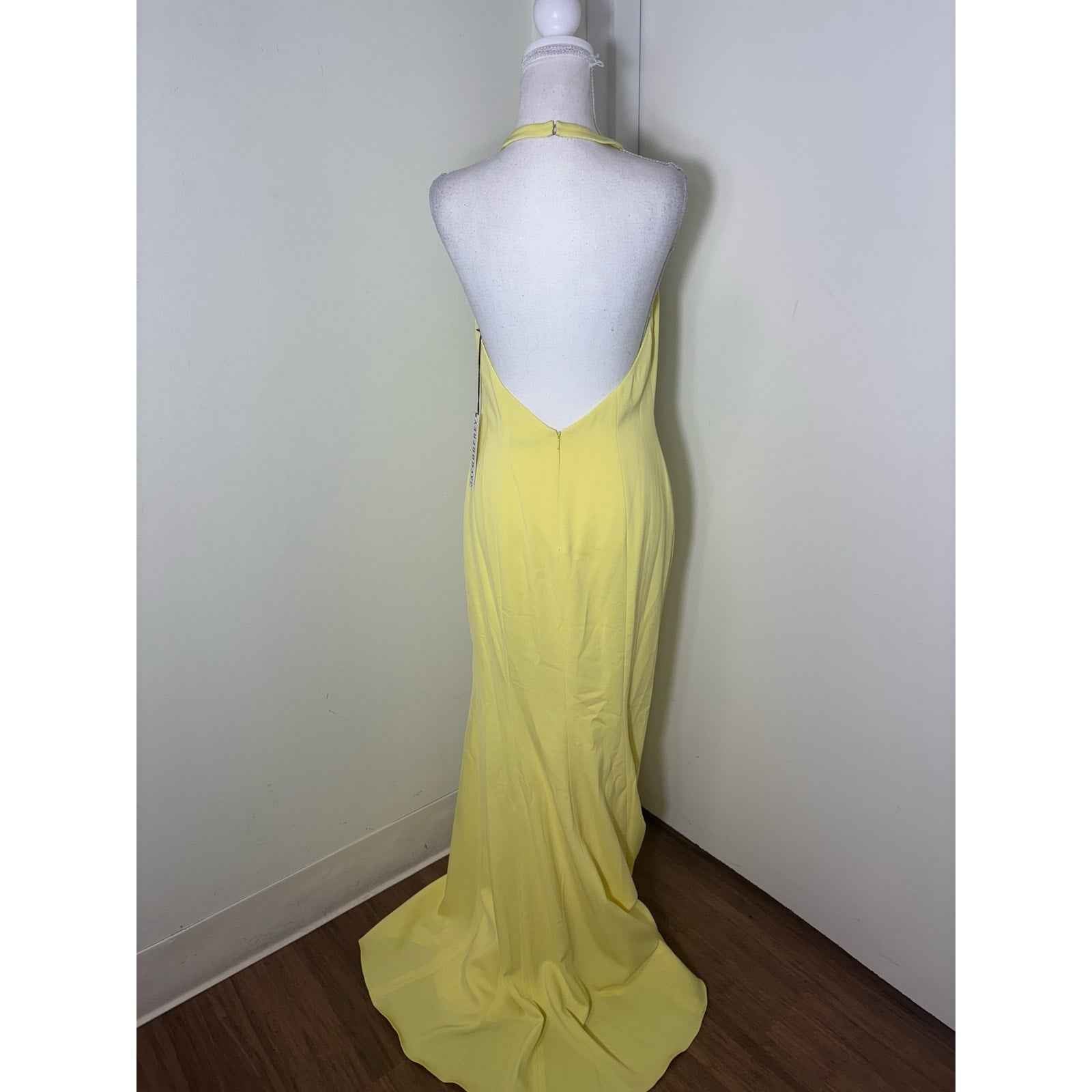 NWT Jay Godfrey Yellow High Neck Evening Gown sz 6