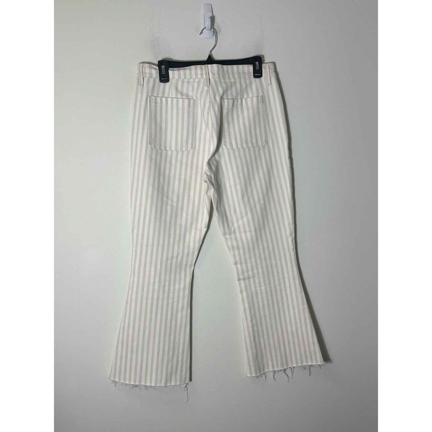 Frame Denim Off White Tan Striped Bootcut Jeans Sz 31
