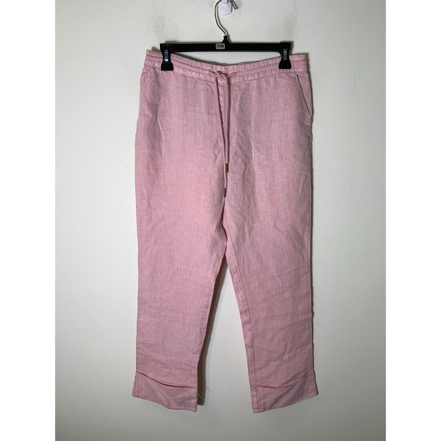NWT Michael Stars Pink Linen Ankle Length Pants Sz S