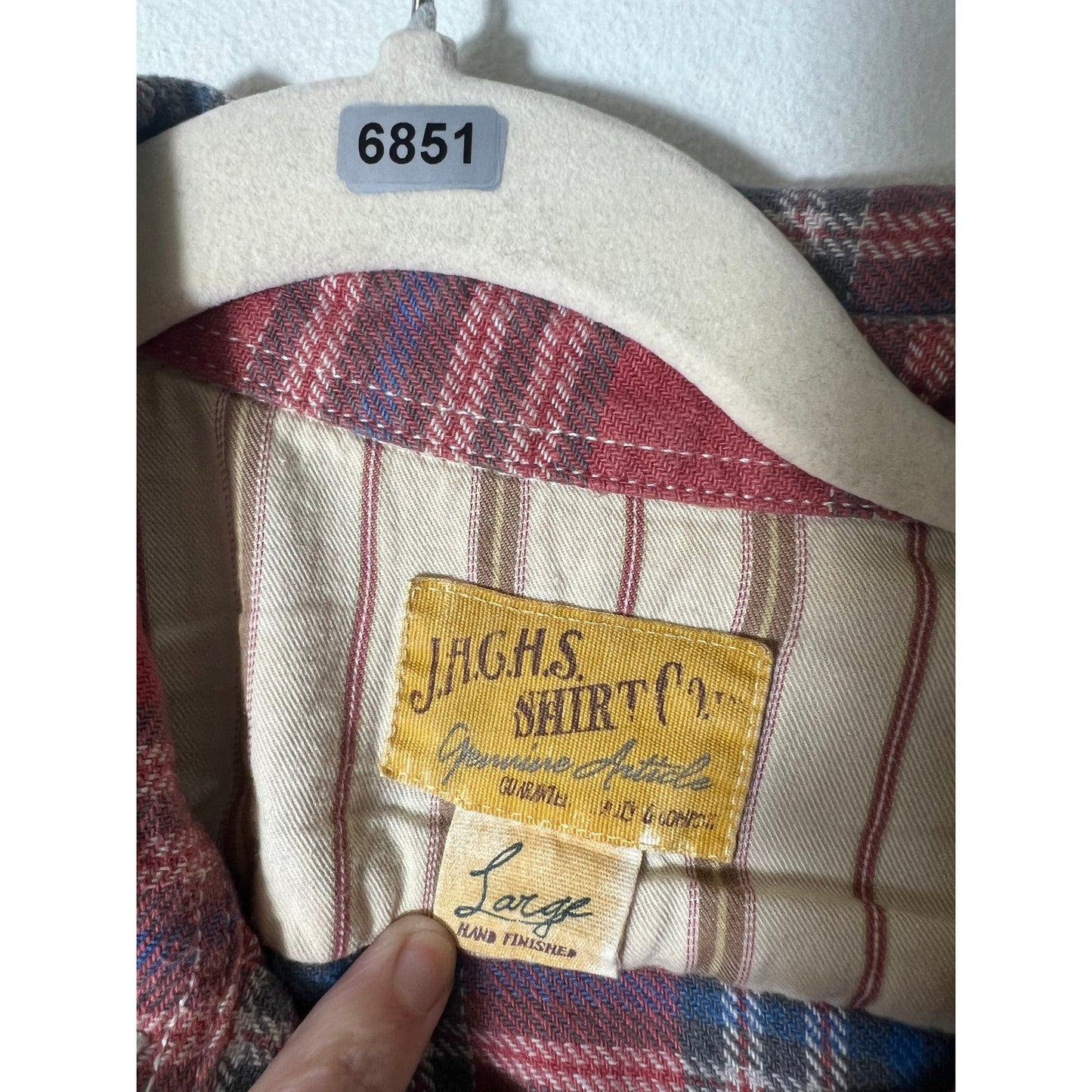 Jachs Shirt Company Flannel Plaid Shirt Sz L