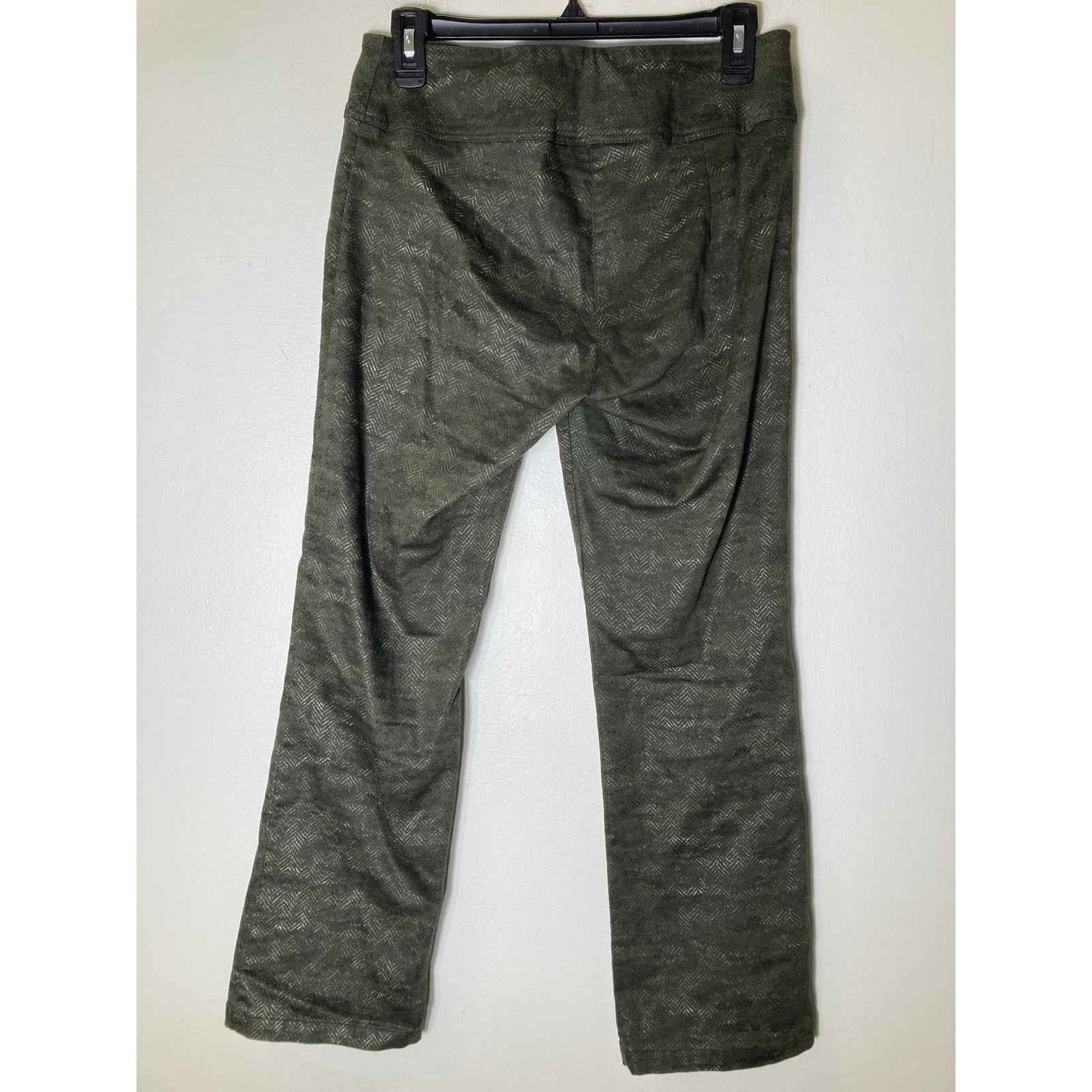Elliot Lauren Dark Green Pull On Straight Leg Pants. Fabric has Stretch Sz 4
