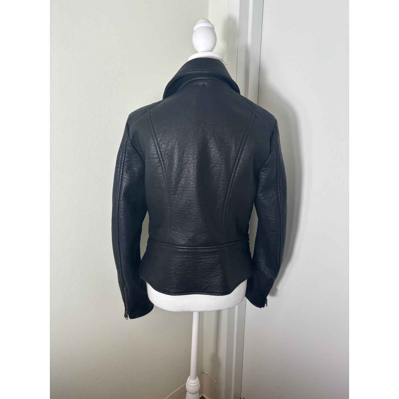 Free People Faux Leather Biker Jacket Sz 8