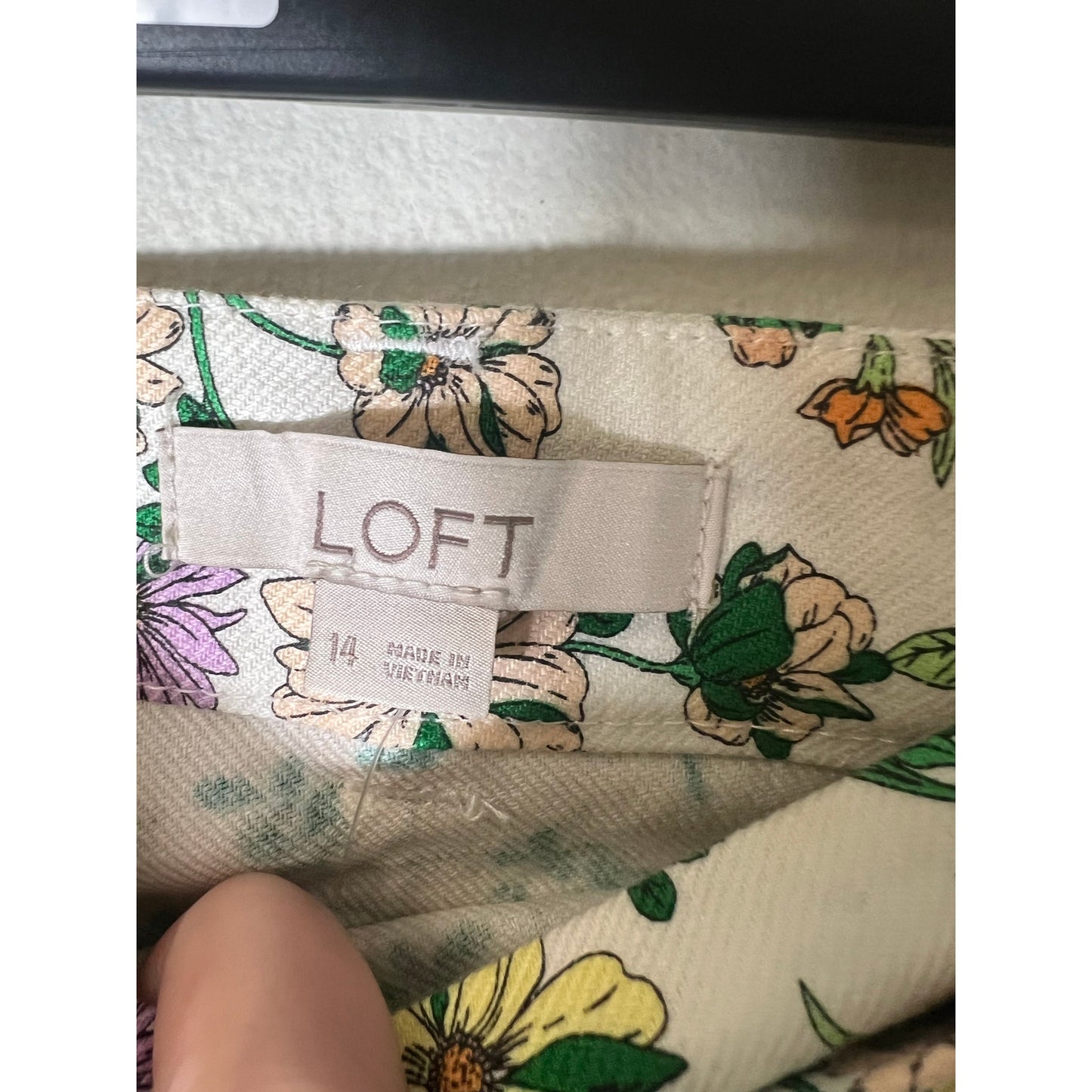 NWT Womens Loft Multicolor Flower Pattern Bodycon Mini Skirt Sz 14