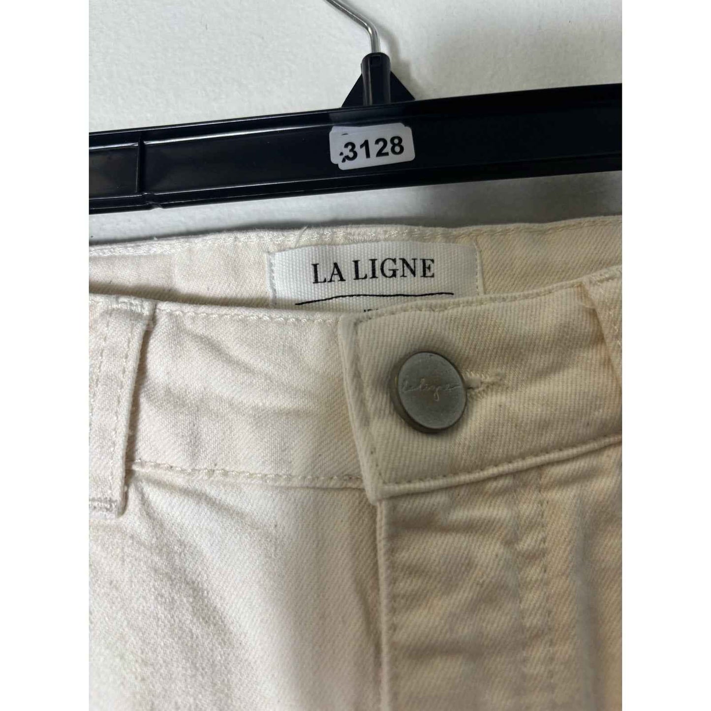 La Ligne White Denim Boot Cut Jeans Sz 25