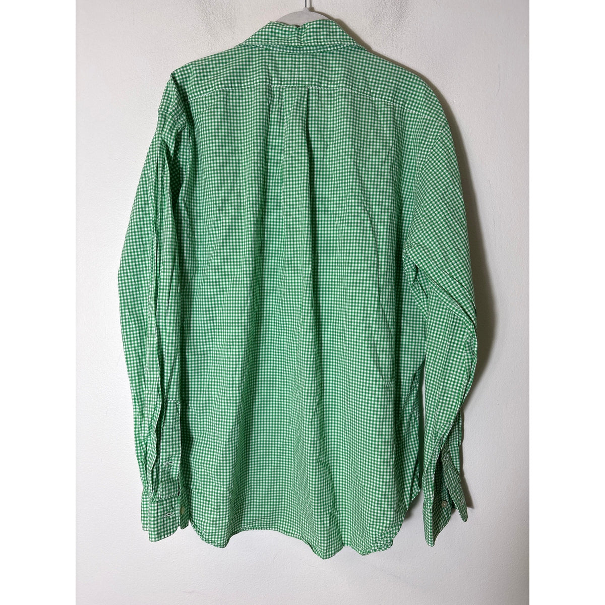 Men's Ralph Lauren Green and White Check Long sleeve Button Down Sz XL