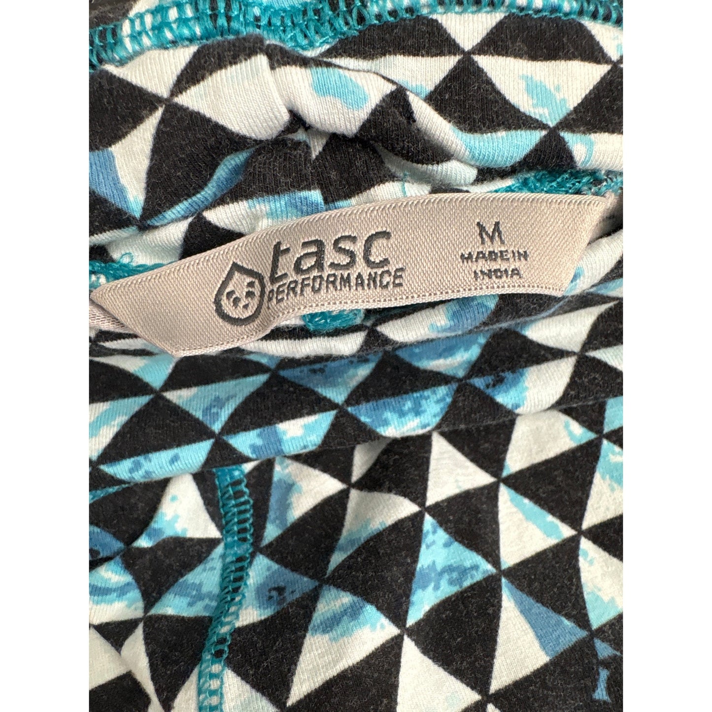 Tasc Blue Black Athletic Mid Calf Leggings Sz M