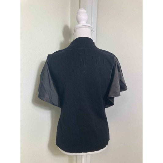 Melissa Nepton Black Turtleneck Sweater Top Sz M