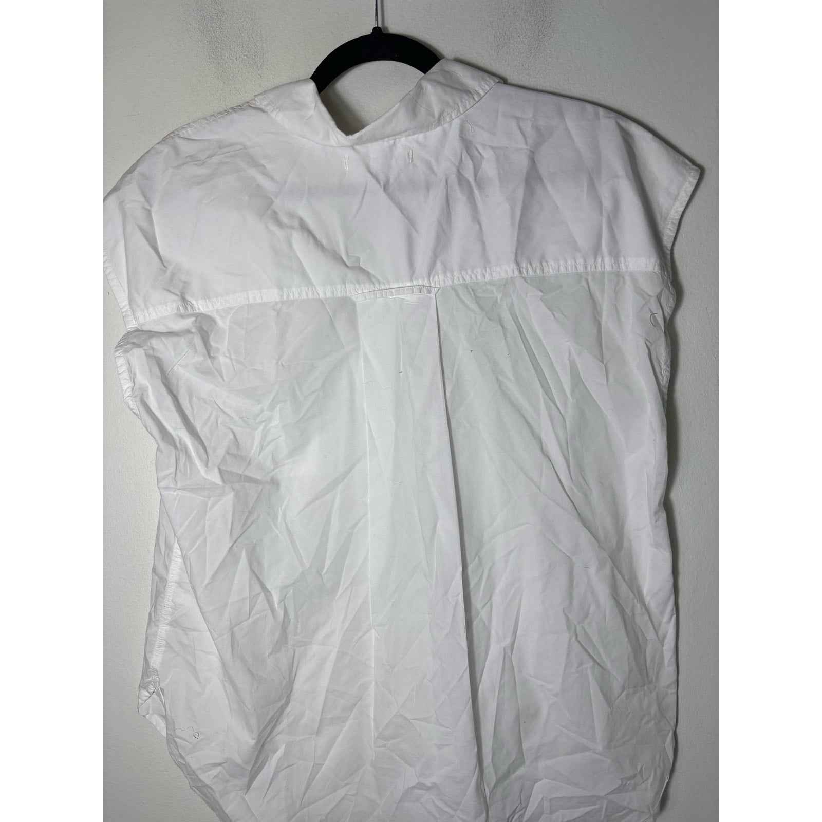 Amo White Sleeveless Cotton Button Up Top Sz M