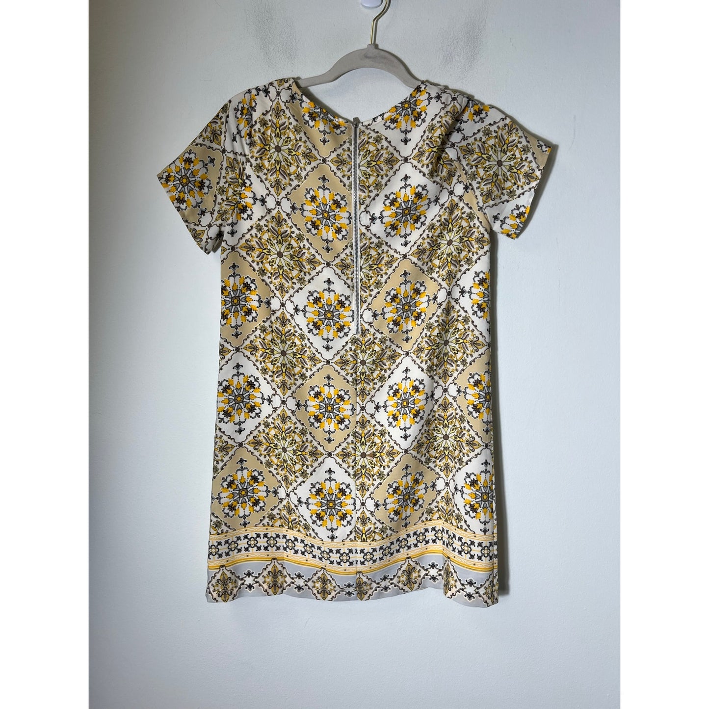 Lulu's Yellow Print Short Sleeve Knee Lenth Dress Sz xs
