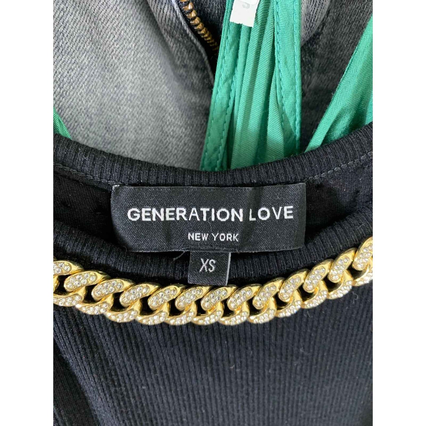 Generation Love Black Sleeveless Ribbed Body Con Midi Dress Sz XS