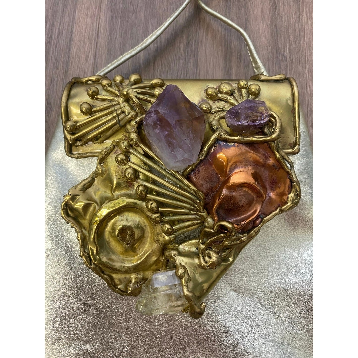 Vintage Copa Collection Brutalist Gold Leather Purse