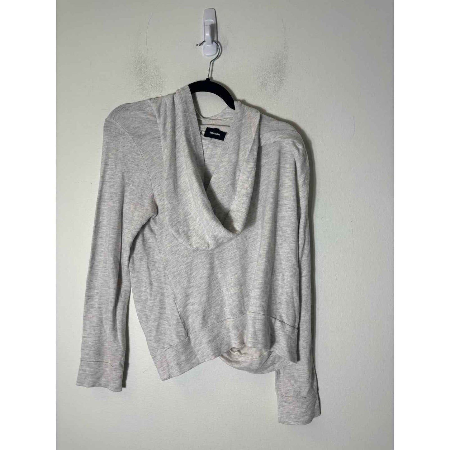 MONROE Light Gray Long Sleeve Hooded Pull Over Sz M